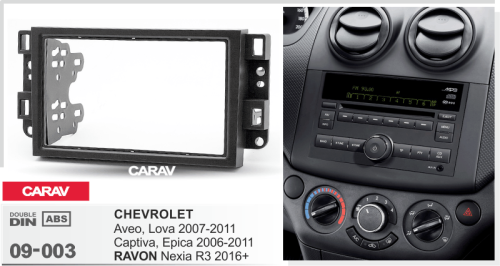 CHEVROLET AVEO 2007+2011 DOUBLE DIN FASCIA TRIM PLATE  09-003