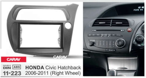 HONDA CIVIC HATCH BACK 2006+2011 RADIO DOUBLE DIN FASCIA TRIM PLATE 11-223