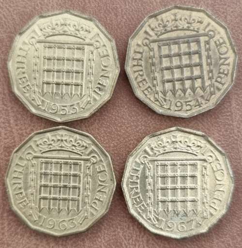 Great Britton: Three Pence | 1953, 1954, 1963, 1967. One bid for all.