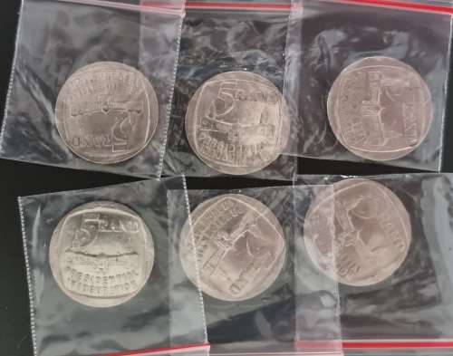 1994 5 Rand **PRESIDENTIAL INAUGURATION** (2nd lot) | **XF-AU!!** | bid per coin