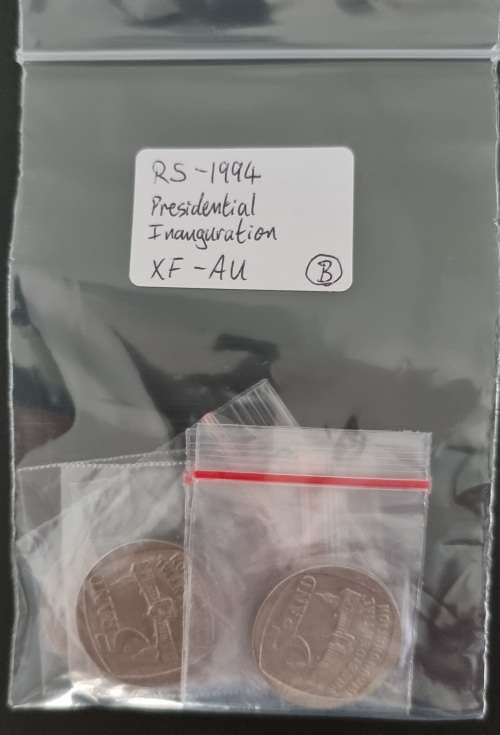 1994 5 Rand **PRESIDENTIAL INAUGURATION** (2nd lot) | **XF-AU!!** | bid per coin