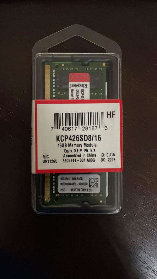 Memory 16gb Ddr4 Kingston 2666mhz Kcp426sd8/16- Brand new