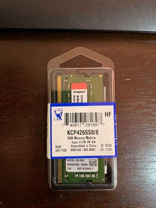 Memory 8GB Ddr4 Kingston 2666mhz KCP426SS8/8 - Brand new