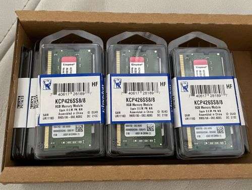 Memory 8GB Ddr4 Kingston 2666mhz KCP426SS8/8 - Brand new
