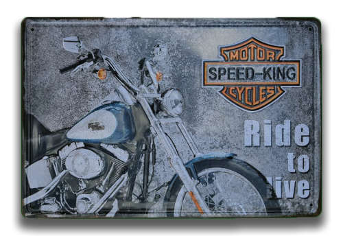 HARLEY-DAVIDSON THEMED REPLICA, MEDIUM EMBOSSED METAL HANGING SIGN - NEW!