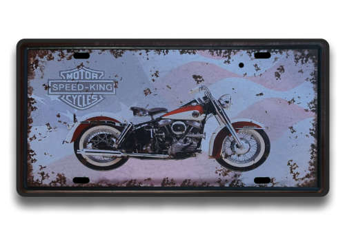 HARLEY-DAVIDSON DUO GLIDE, EMBOSSED METAL NUMBER PLATE - NEW!