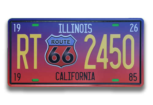 ROUTE 66 CALIFORNIA THEMED - EMBOSSED METAL NUMBER PLATE SIGN -NEW!