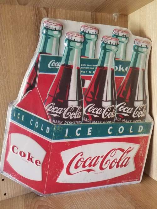 "COCA-COLA" - THEMED EMBOSSED METAL HANGING SIGN - NEW!
