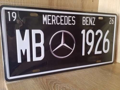 MERCEDES - BENZ 1926 MEMORABILIA EMBOSSED METAL NUMBER PLATE HANGING SIGN - NEW!