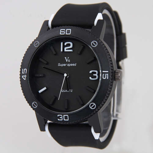 Luxury Military Quartz Analog Fashion Mens V6 Sport Large Numbers Wrist watch