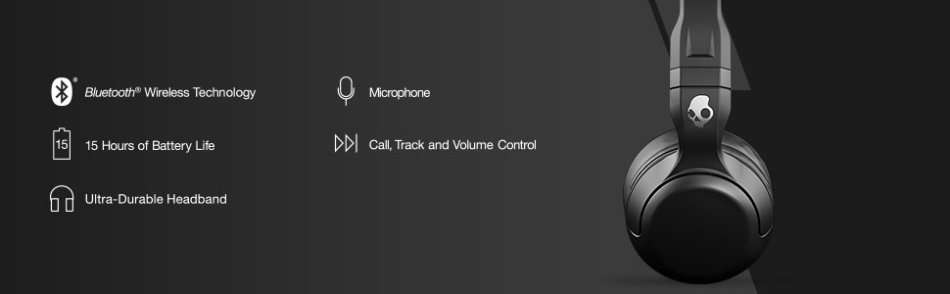 Skullcandy Hesh 2 Bluetooth Wireless Over-Ear Headphones with Microphone