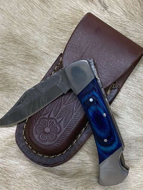 Damascus Knife - Folding