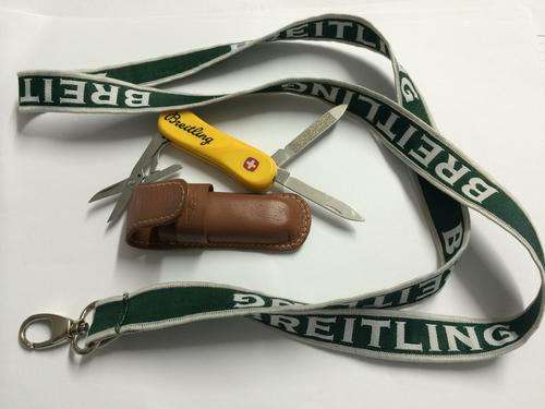 BREITLING Pocketknife in leather pouch and Lanyard combo