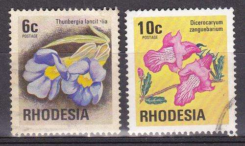 Rhodesia-2 Flower Stamps-Fine Use