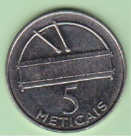 Mosambique 5 Meticais Coins