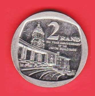 S.A 100 Years Anniversary Union Buildings R2 Coin 2014