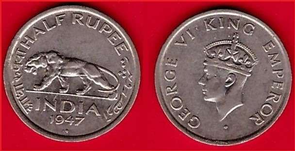 India - 1947 ½Pupee  CV R110.00