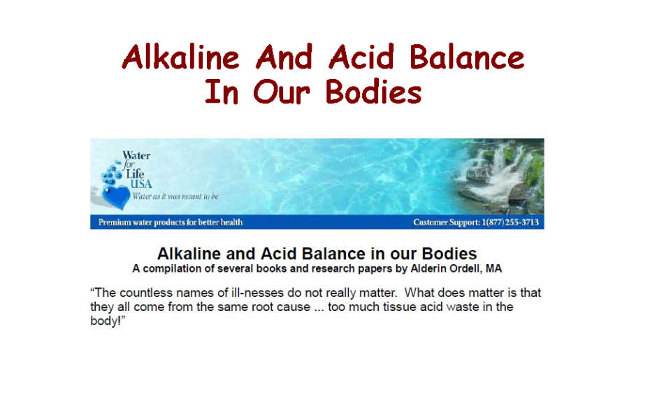 Alkaline And Acid Balance In Our Bodies