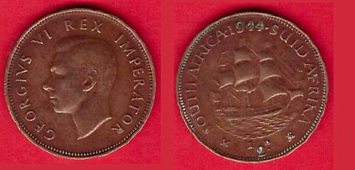 South Africa -½ Penny 1944