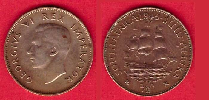 South Africa -½ Penny 1945