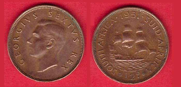 South Africa -½ Penny 1951