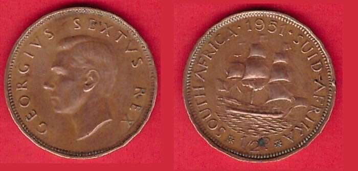 South Africa -½ Penny 1951