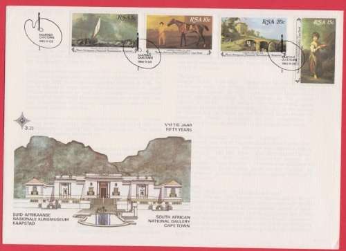 SA Large FDC - 3.25 Fifty Years South African National Gallery Cape Town