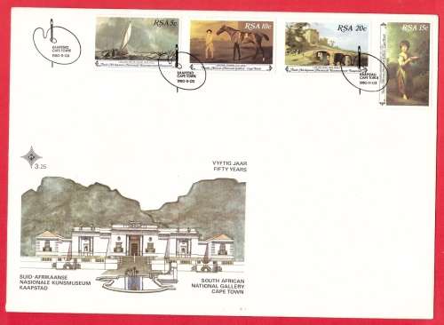 SA Large FDC - 3.25 Fifty Years South African National Gallery Cape Town