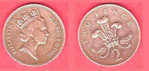 Great Britain 2 Pence, 1986