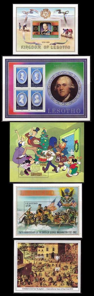 Lesotho-Selection of 5 Good CV Mini Sheets (Greate Items)