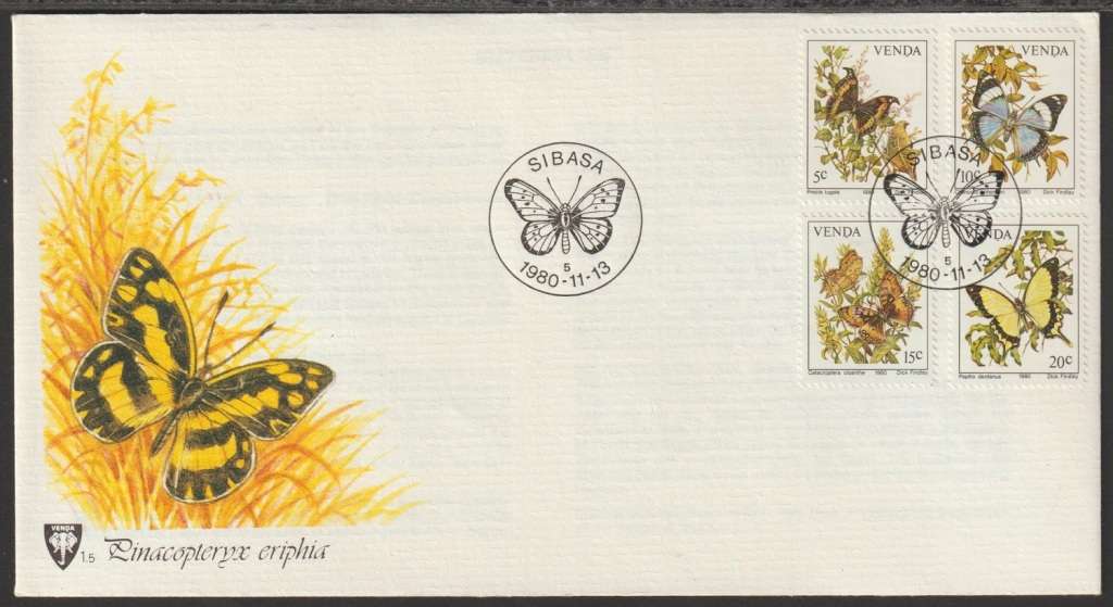 Venda FDC No 1.5 Butterflies 1980