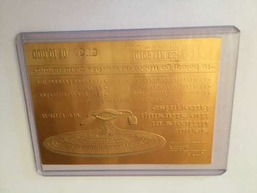 STUNNING  23KARAT REAL GOLD COLLECTIBLE STAR TREK