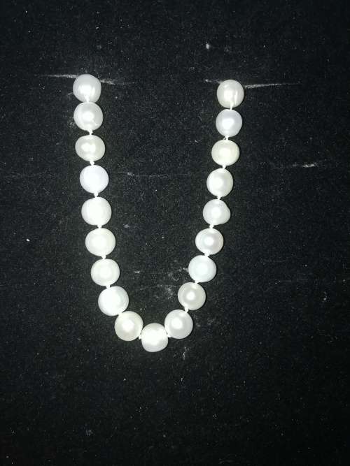 VINTAGE!!! REAL SEA PEARL BRACELET WITH SILVER CLASPS 23 CM PEARLS 6-7MM