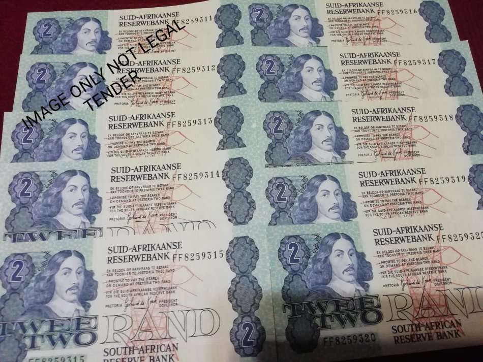 UNTOUCHED SOUTH AFRICAN G DE KOCK R2 NOTES X10 BID PER NOTE
