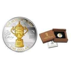 Rugby World Cup Webb Ellis coin - presented with both style and elegance!