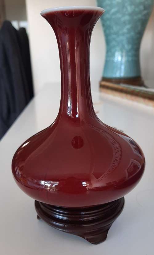 A Chinese red-glazed `sang de boeuf` vase