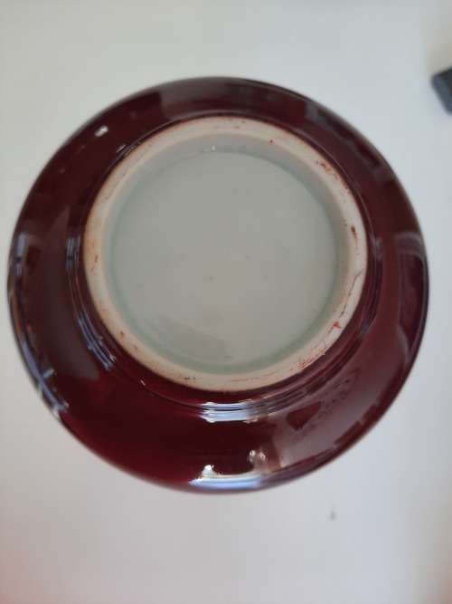 A Chinese red-glazed `sang de boeuf` vase