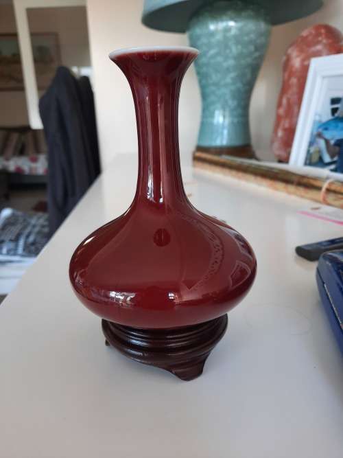 A Chinese red-glazed `sang de boeuf` vase