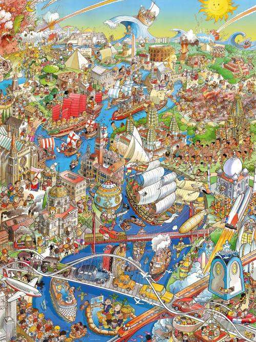 Heye `History River` 1 500 piece puzzle by Artist Hugo Prades