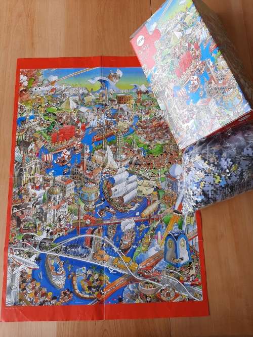 Heye `History River` 1 500 piece puzzle by Artist Hugo Prades