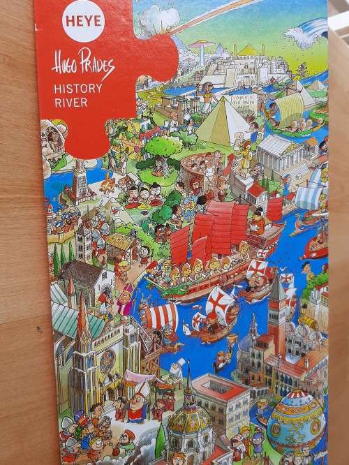 Heye `History River` 1 500 piece puzzle by Artist Hugo Prades