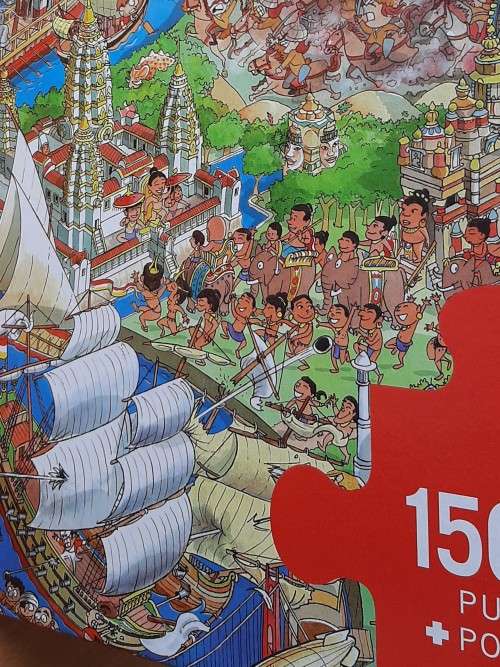 Heye `History River` 1 500 piece puzzle by Artist Hugo Prades