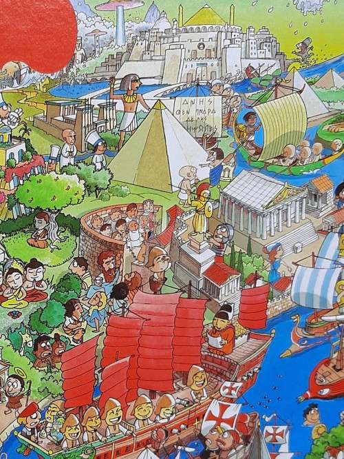 Heye `History River` 1 500 piece puzzle by Artist Hugo Prades