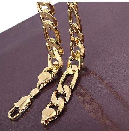 *** EXQUISITE 18K GOLD FIGARO NECKLACE *** WORTH OVER R1,499-00+ *** 60CM & 6.5MM WIDE!!! ***