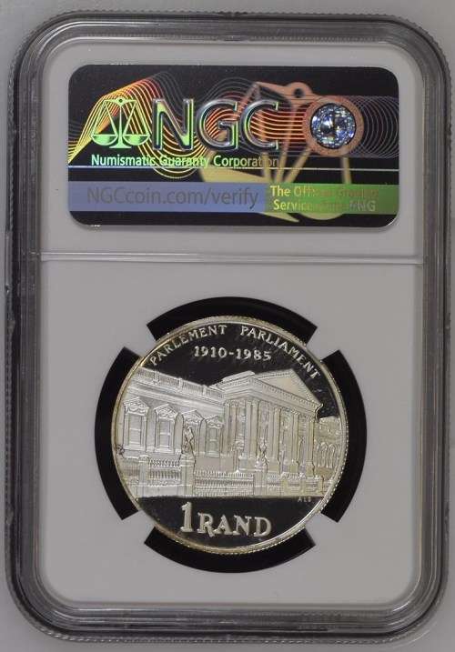 1985 RSA Silver R1 NGC graded PF67* Cameo Parliament Anniversary