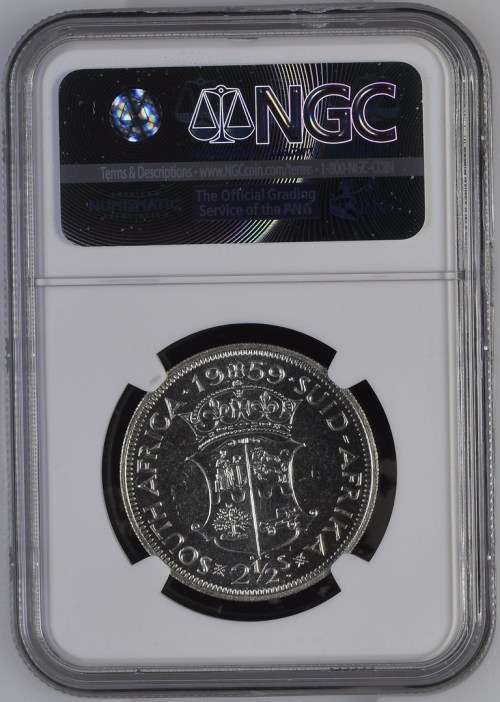 1959 SA 2,5 Shilling Proof NGC graded PF61