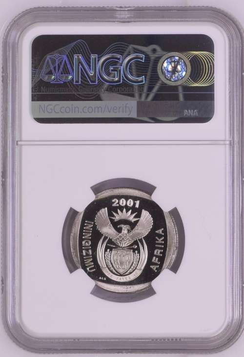 2001 CW South Africa R5 NGC graded Mint Error PL68Ultra Cameo