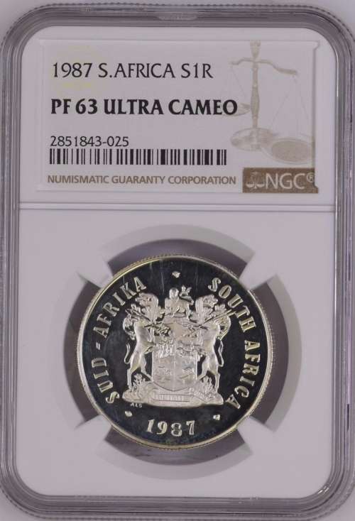 1987 SR1 South Africa NGC graded PF63 Ultra Cameo