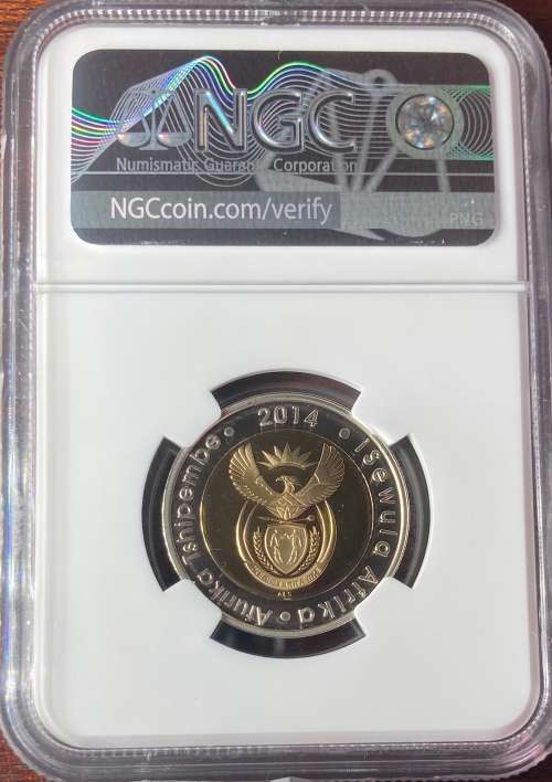 2014 South Africa R5 20-Years of Democracy NGC graded PF69 Ultra Cameo