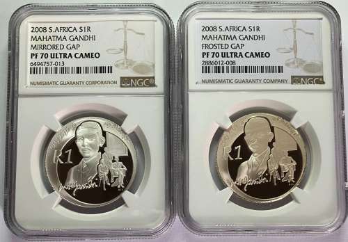 NEW VARIETIES!!! 2008 SR1 Gandhi both varieties graded PF70UC